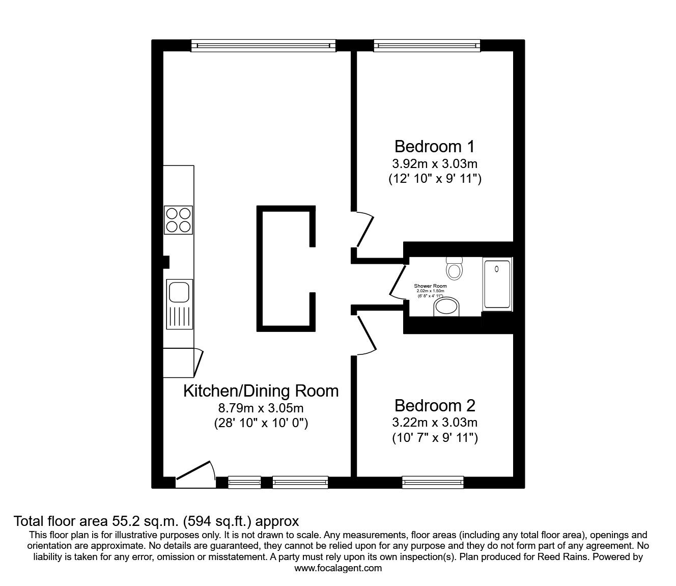 Floorplan of 2 bedroom  Flat to rent, School Street, Manchester, Greater Manchester, M4