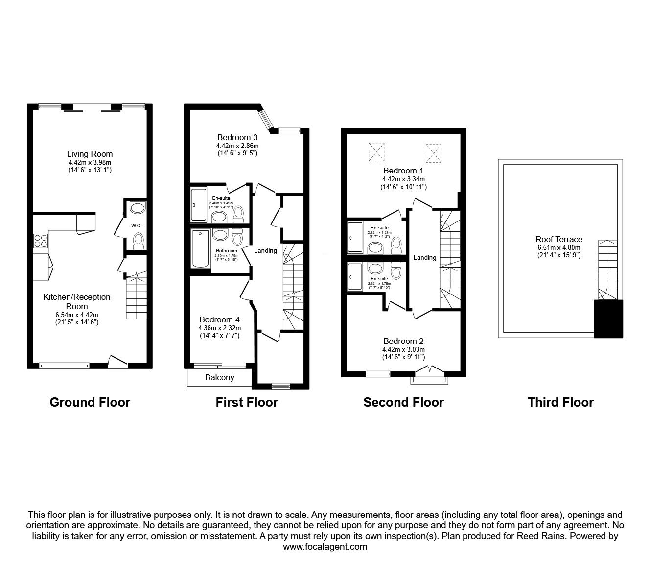 Floorplan of 4 bedroom Mid Terrace House to rent, Snell Street, Ancoats, Manchester, M4