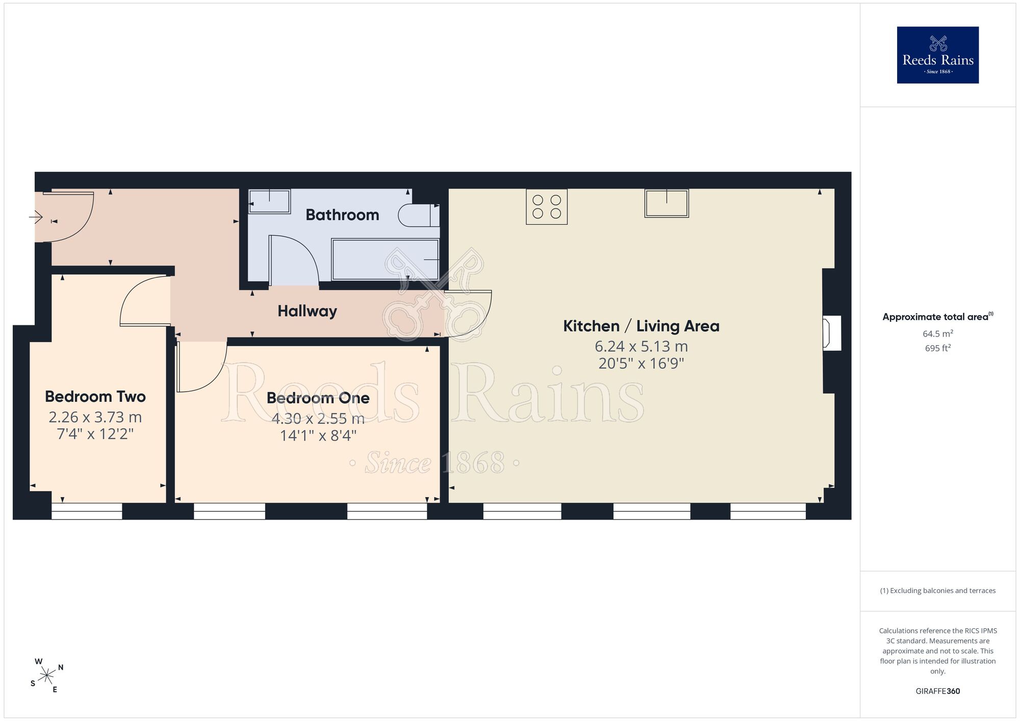 Floorplan of 2 bedroom Flat for sale, Oldham Street, Manchester, M1