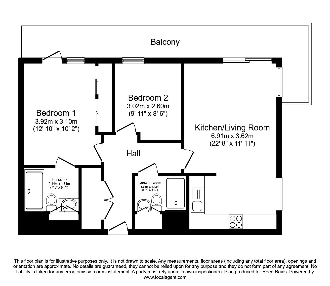 Floorplan of 2 bedroom  Flat to rent, Blackfriars Road, Salford, Greater Manchester, M3