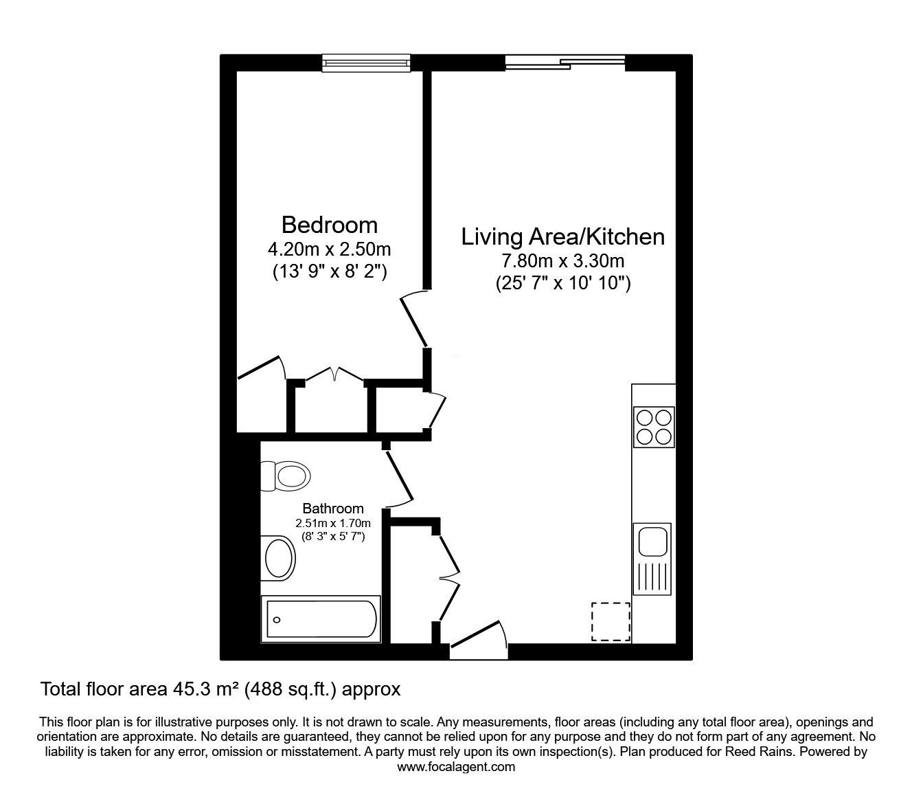 Floorplan of 1 bedroom  Flat for sale, Lockside Lane, Salford, M5