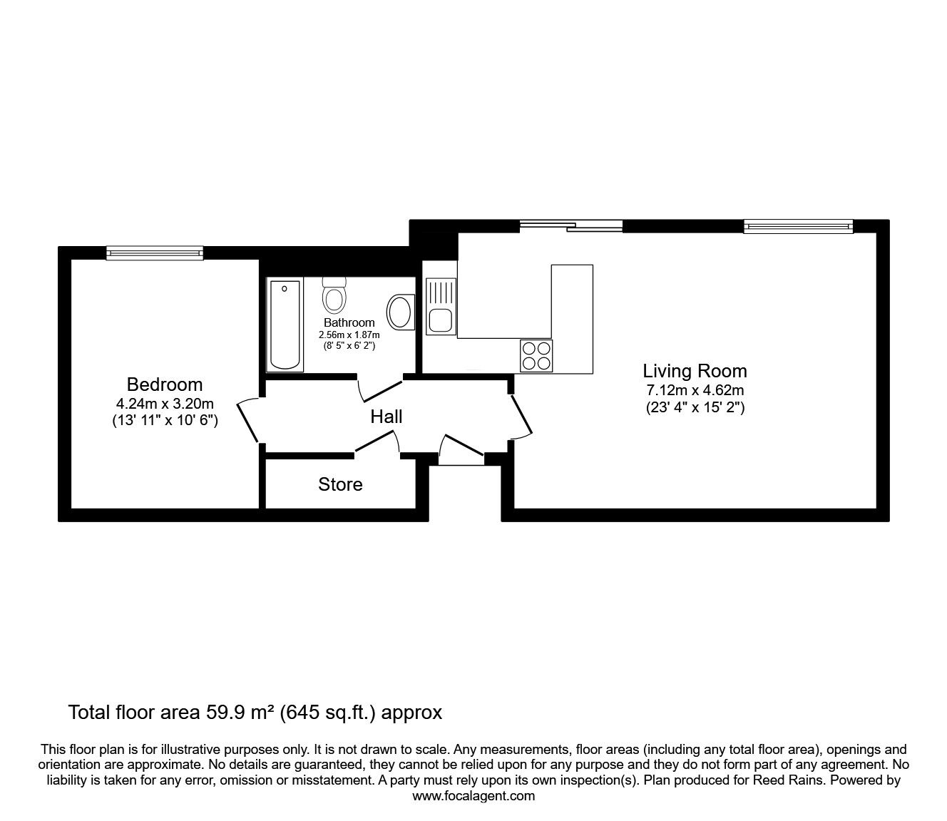 Floorplan of 1 bedroom  Flat to rent, Lower Ormond Street, Manchester, Greater Manchester, M1