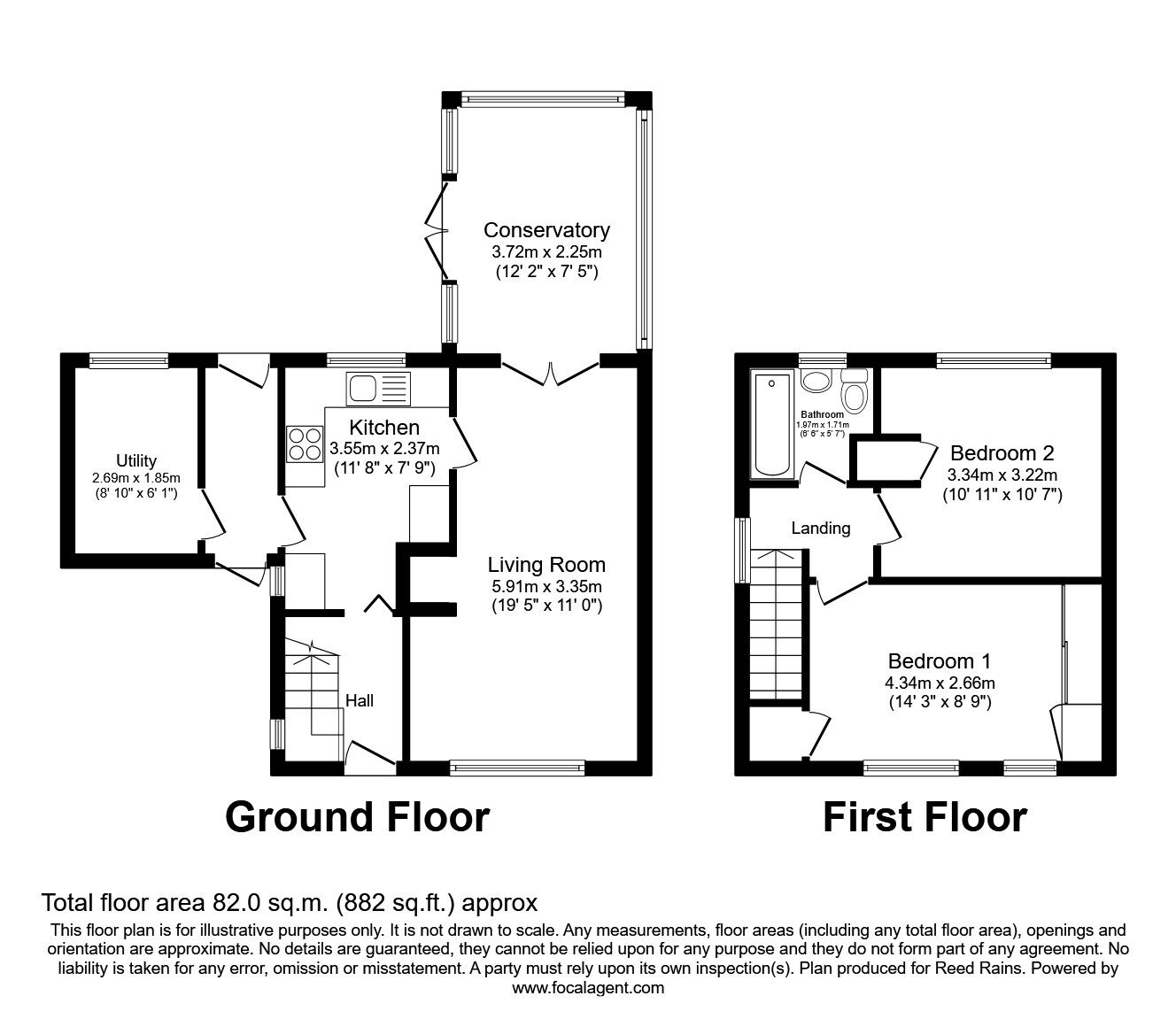 Floorplan of 2 bedroom Semi Detached House to rent, Coronation Road, Failsworth, Greater Manchester, M35