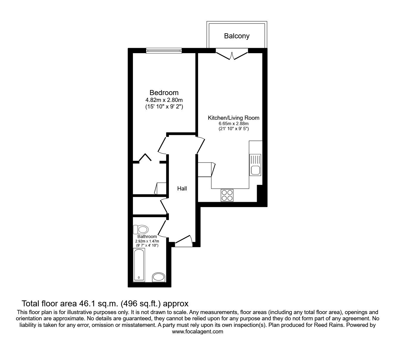 Floorplan of 1 bedroom Flat to rent, Hulme Street, Manchester, Greater Manchester, M1
