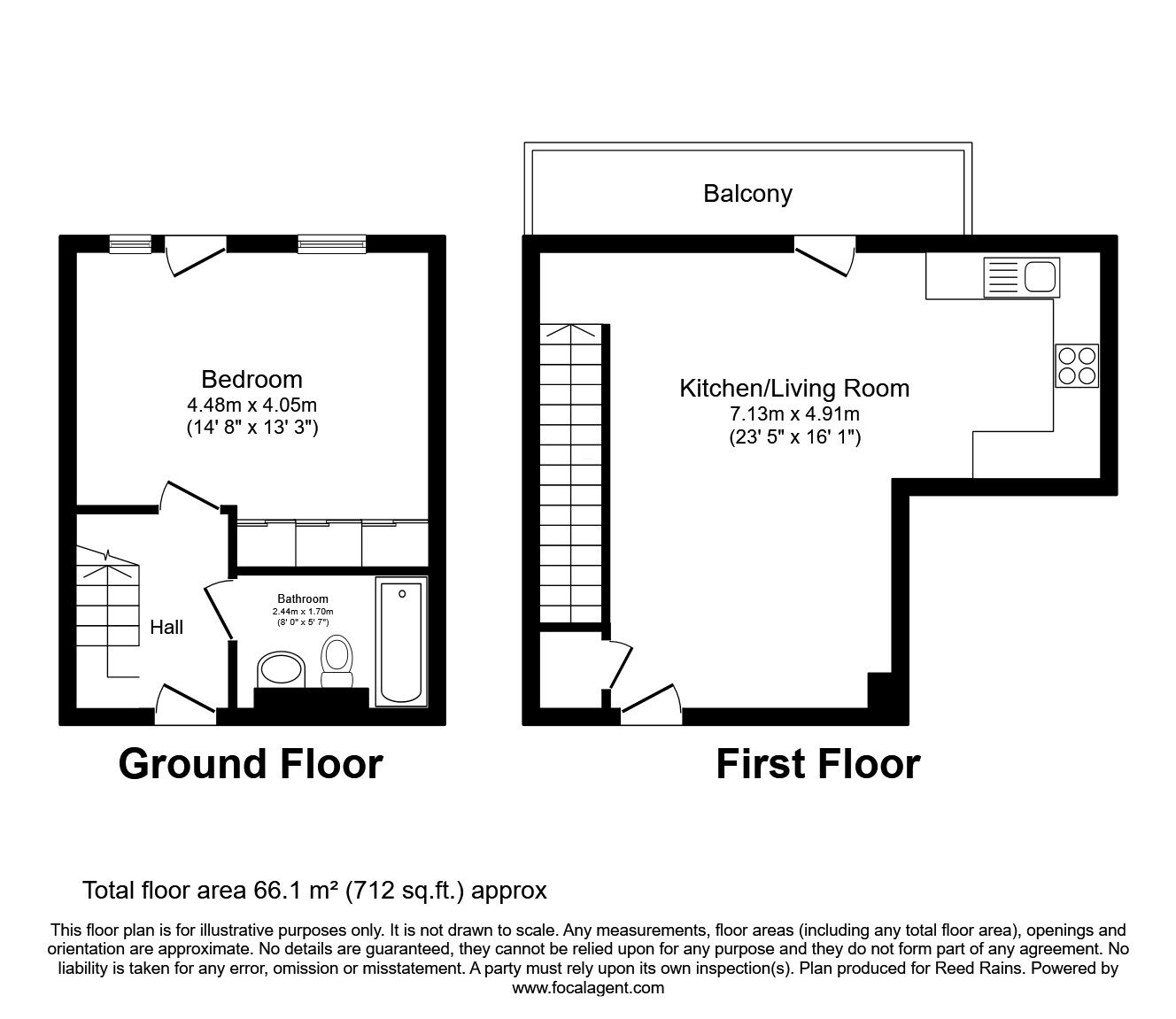 Floorplan of 1 bedroom  Flat to rent, Collier Street, Manchester, Greater Manchester, M3