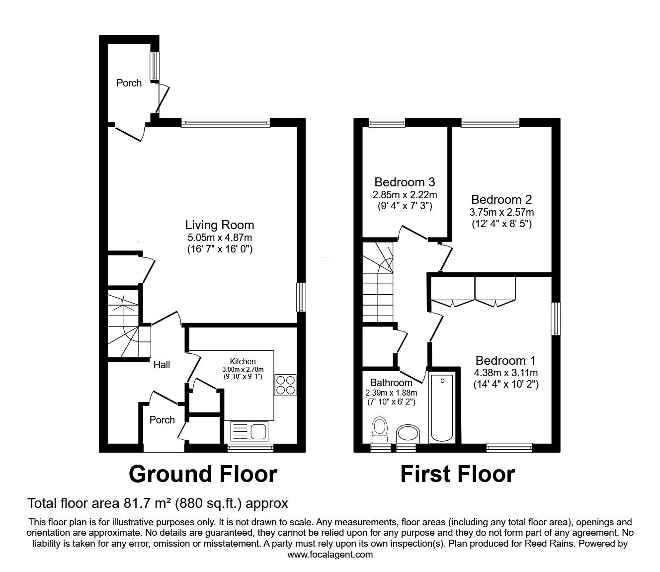 Floorplan of 3 bedroom End Terrace House to rent, Litcham Close, Manchester, Greater Manchester, M1
