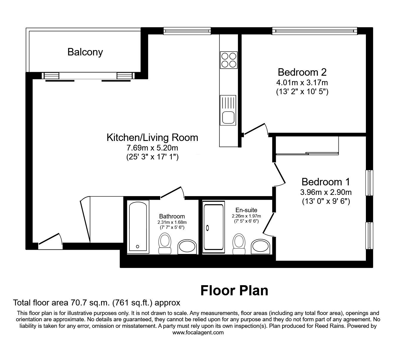 Floorplan of 2 bedroom Flat to rent, Munday Street, Manchester, Greater Manchester, M4