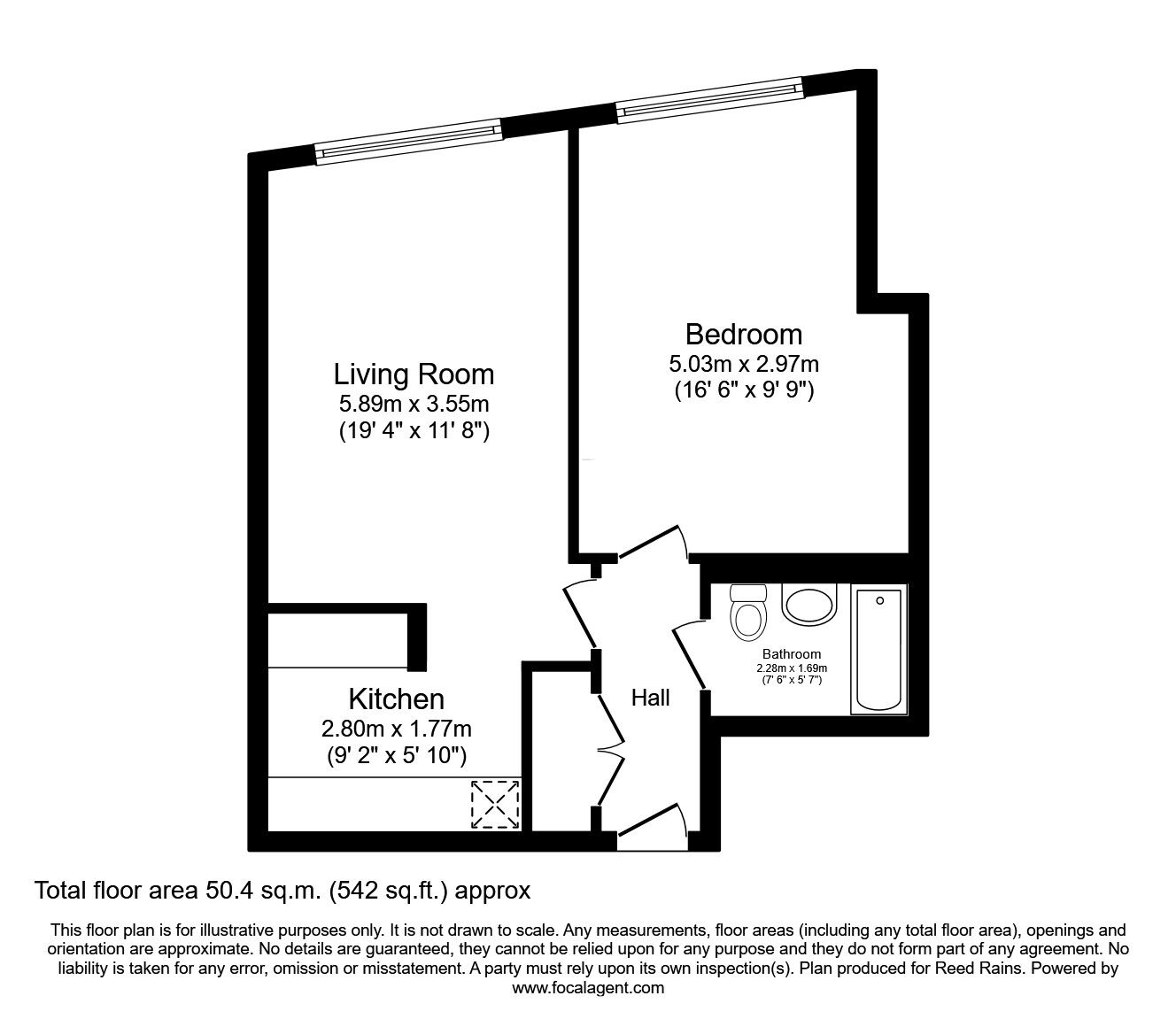 Floorplan of 1 bedroom  Flat to rent, Owen Street, Manchester, Greater Manchester, M15