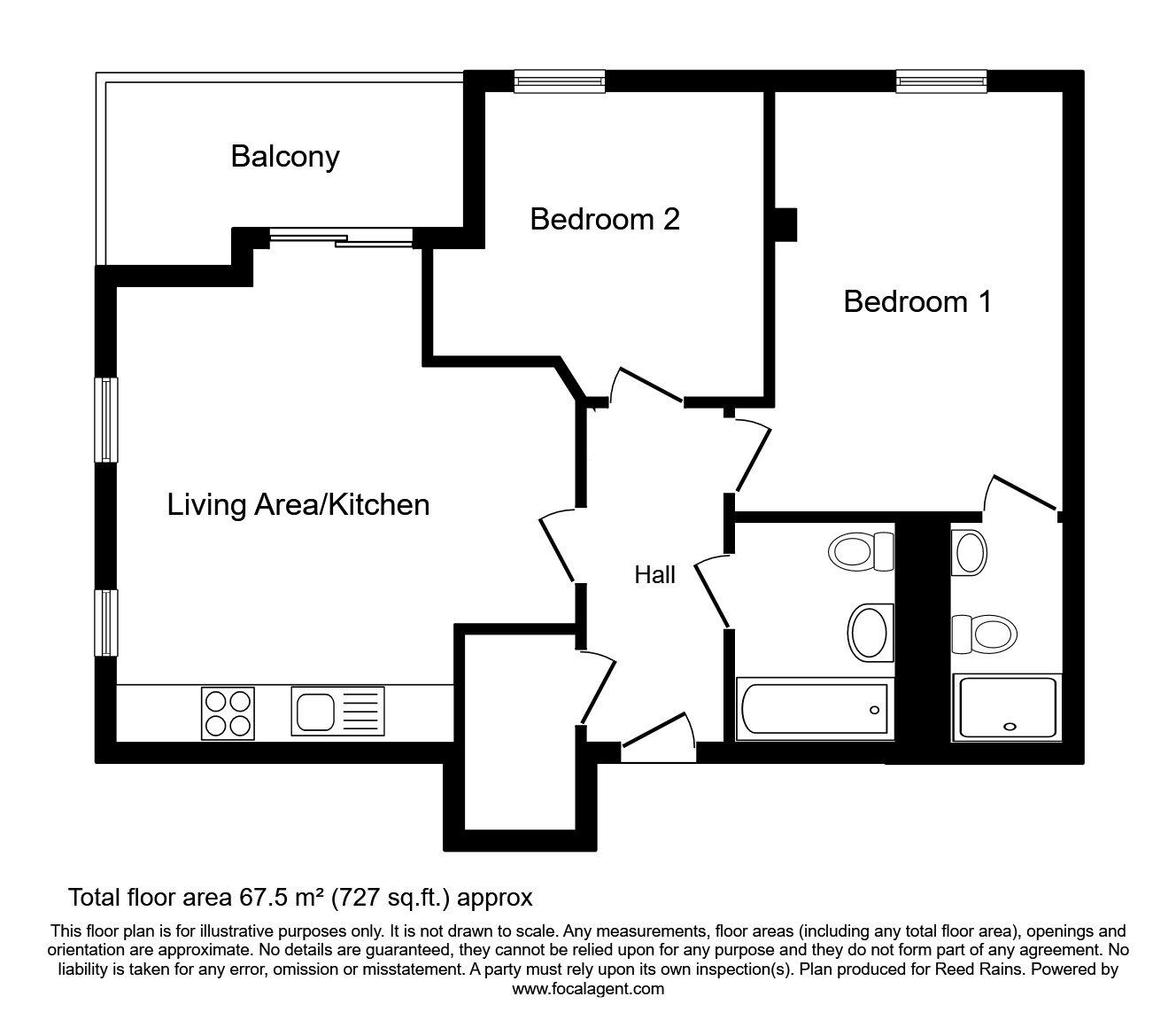 Floorplan of 2 bedroom  Flat for sale, Regent Road, Manchester, M3