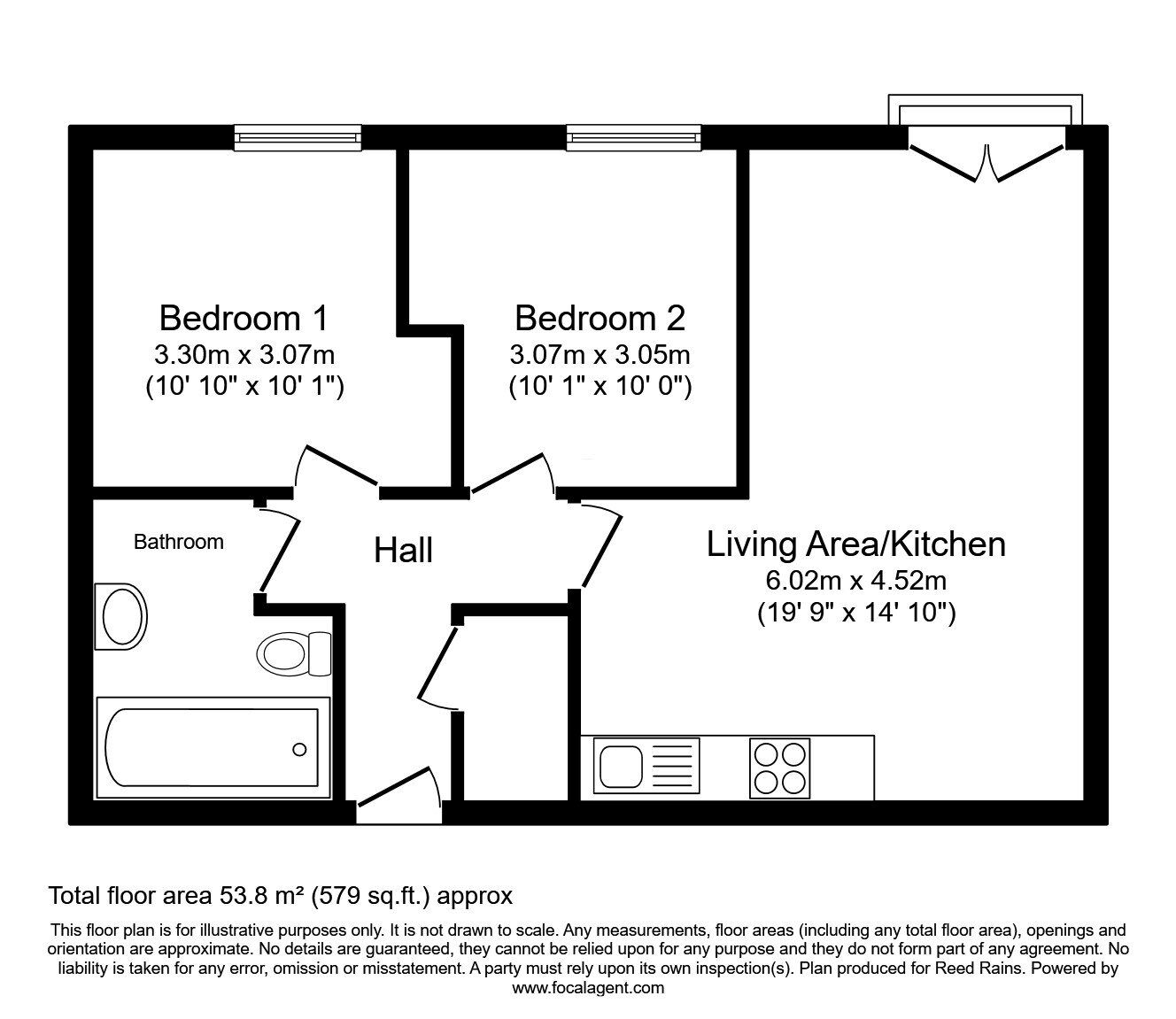 Floorplan of 2 bedroom  Flat for sale, Derwent Street, Salford, M5