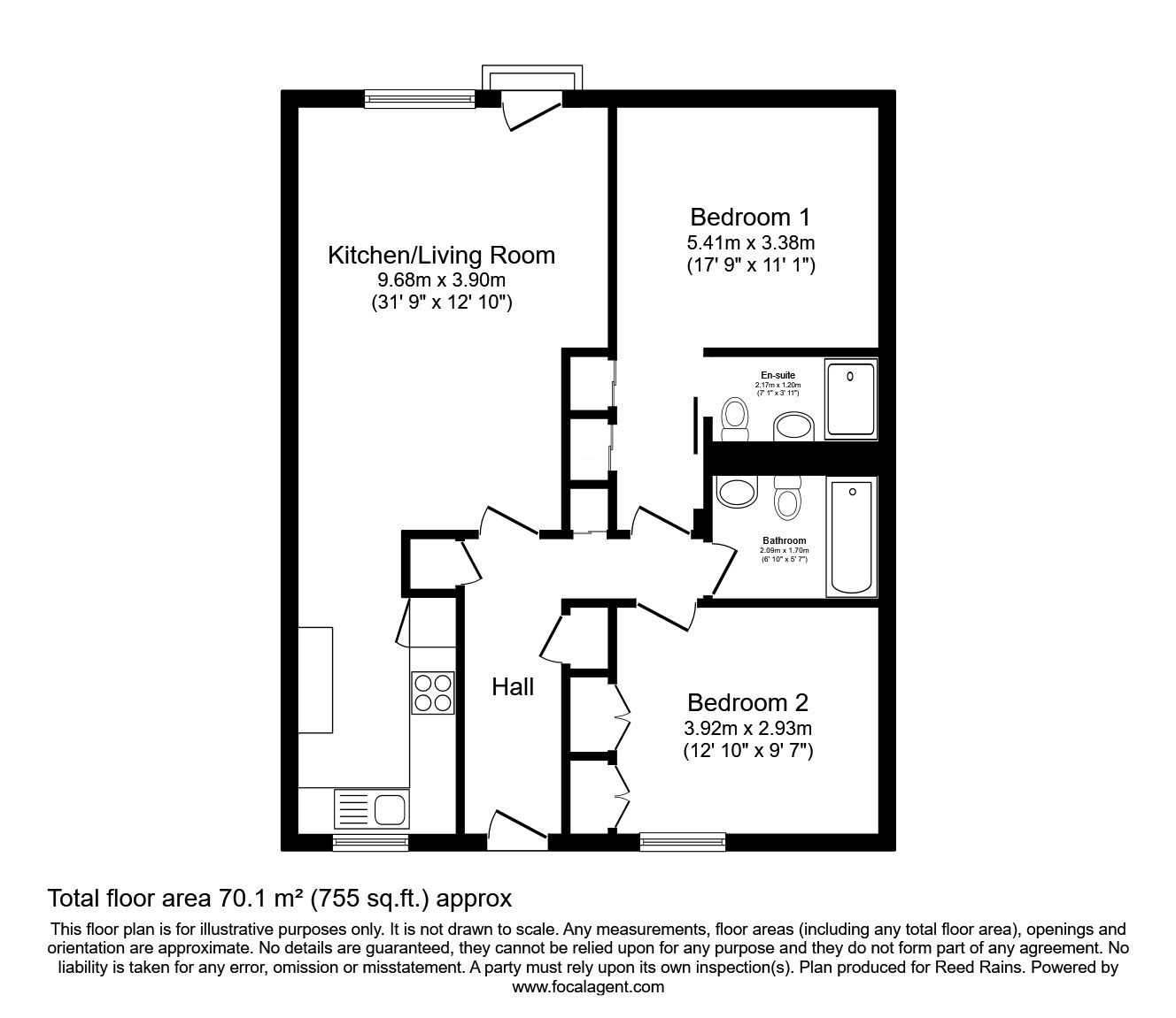 Floorplan of 2 bedroom  Flat to rent, George Leigh Street, Manchester, Greater Manchester, M4