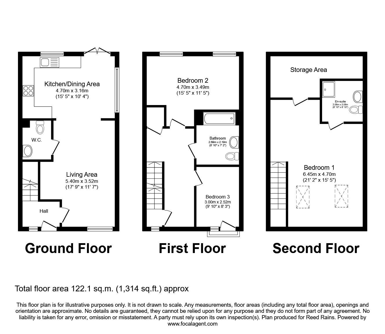 Floorplan of 3 bedroom End Terrace House to rent, Deanwater Close, Manchester, M13