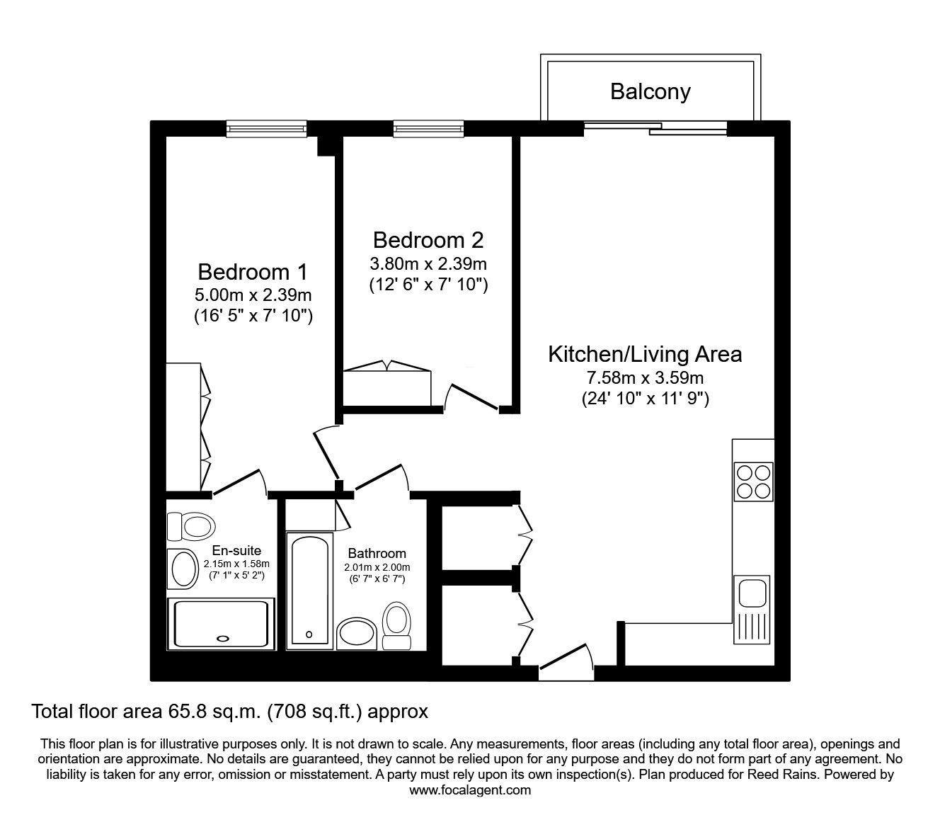 Floorplan of 2 bedroom  Flat for sale, Lockside Lane, Salford, Greater Manchester, M5