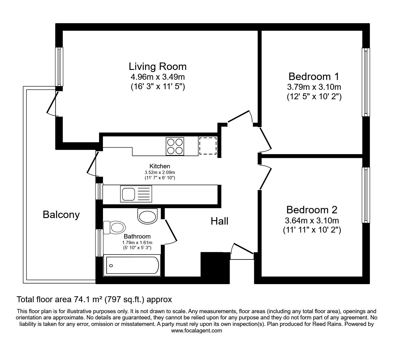 Floorplan of 2 bedroom Flat to rent, Rockdove Avenue, Manchester, M15