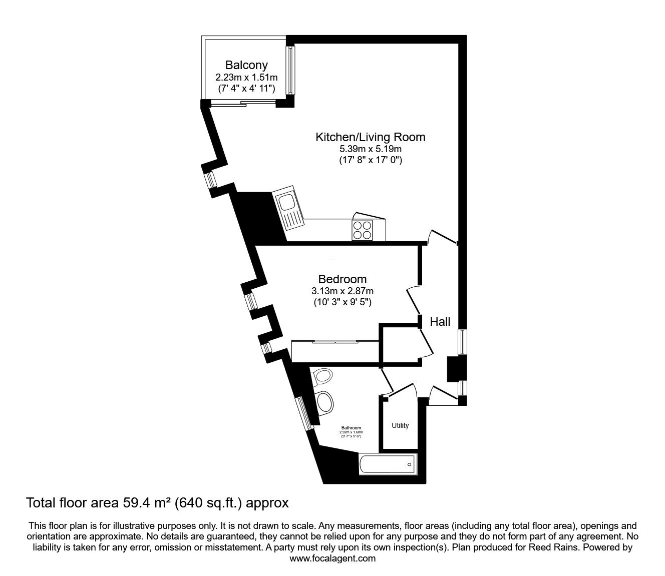 Floorplan of 1 bedroom Flat to rent, Old Mill Street, Manchester, Greater Manchester, M4