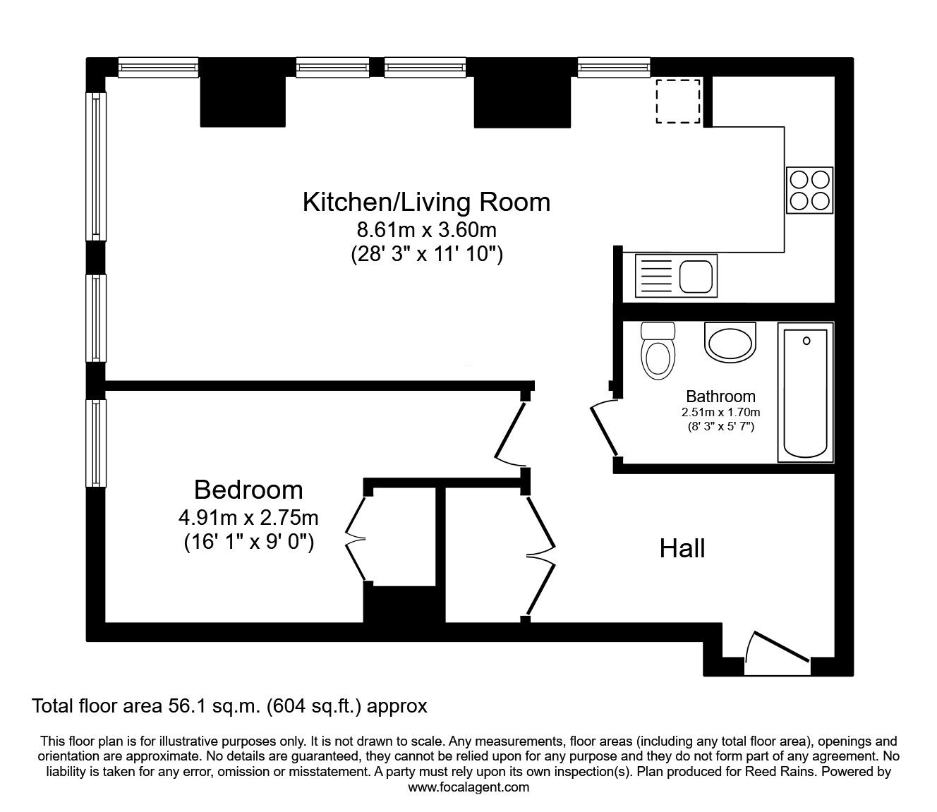 Floorplan of 1 bedroom Flat to rent, Great Ancoats Street, Manchester, M4