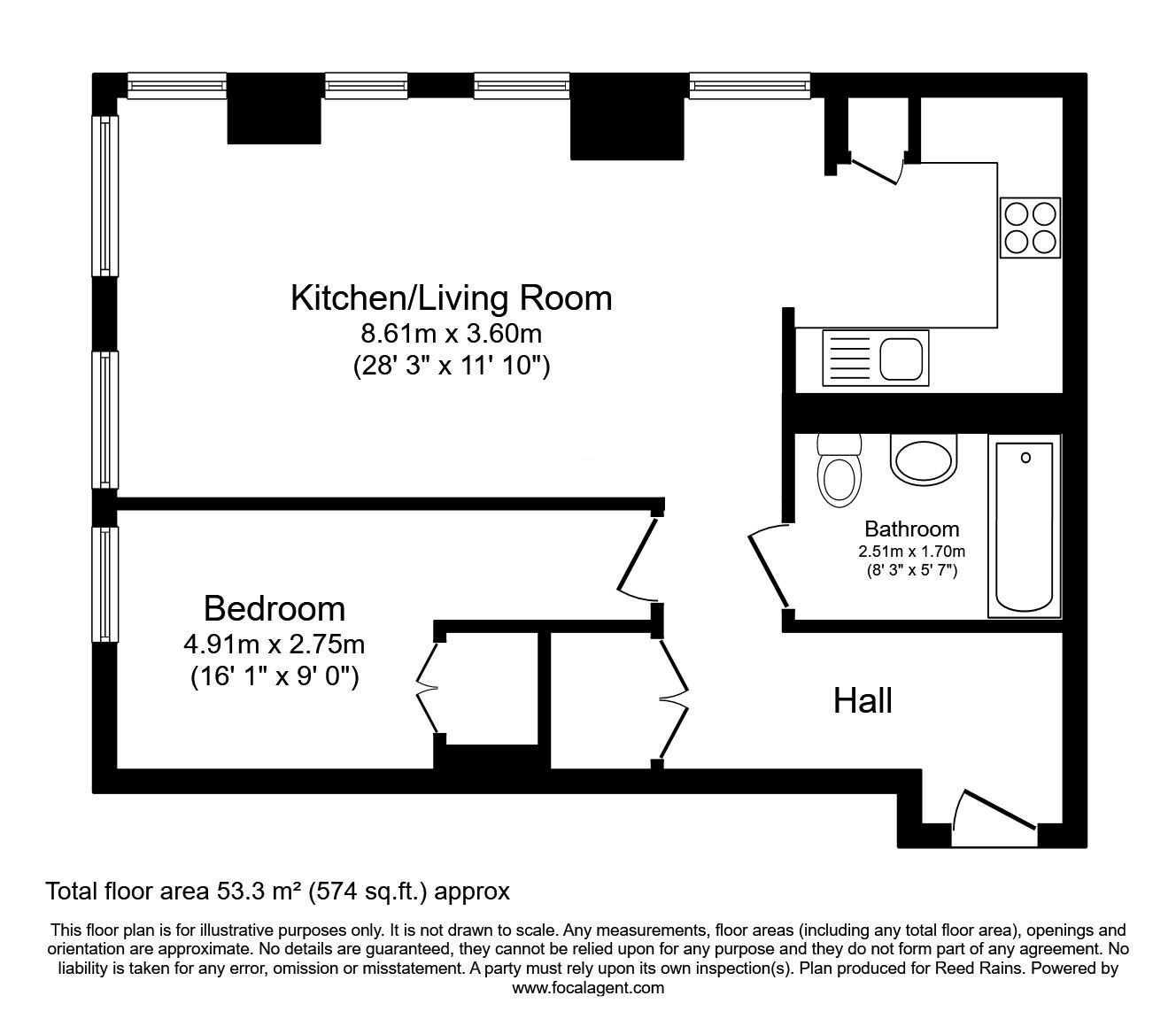 Floorplan of 1 bedroom  Flat to rent, Great Ancoats Street, Manchester, M4