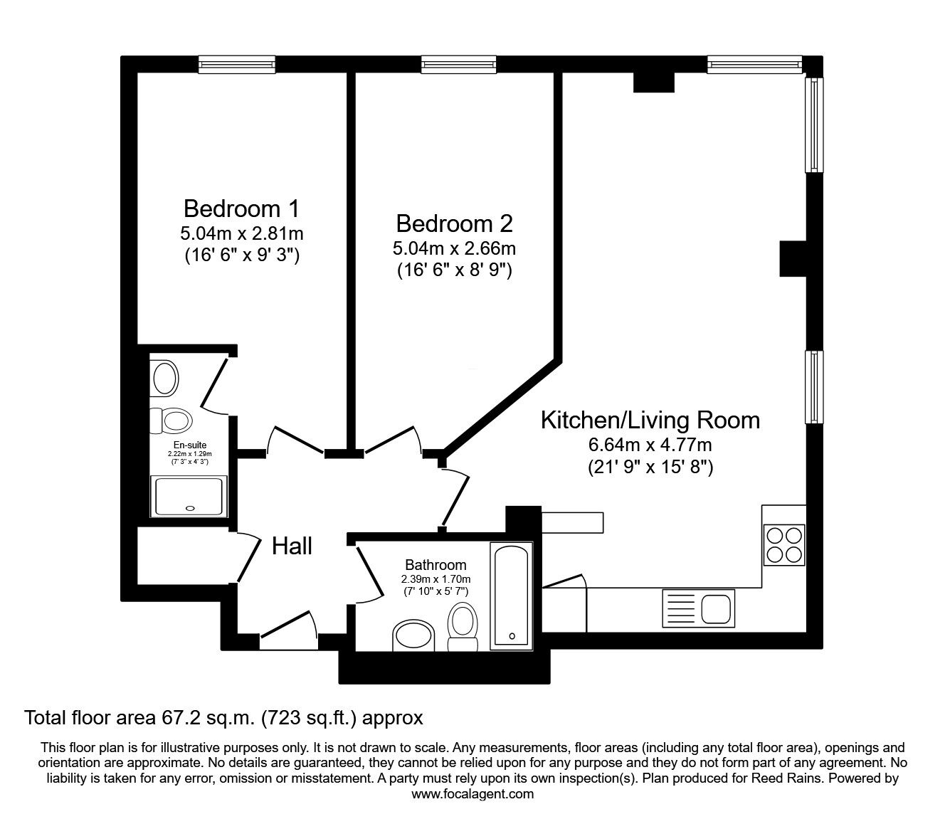 Floorplan of 2 bedroom  Flat to rent, Ellesmere Street, Manchester, Greater Manchester, M15