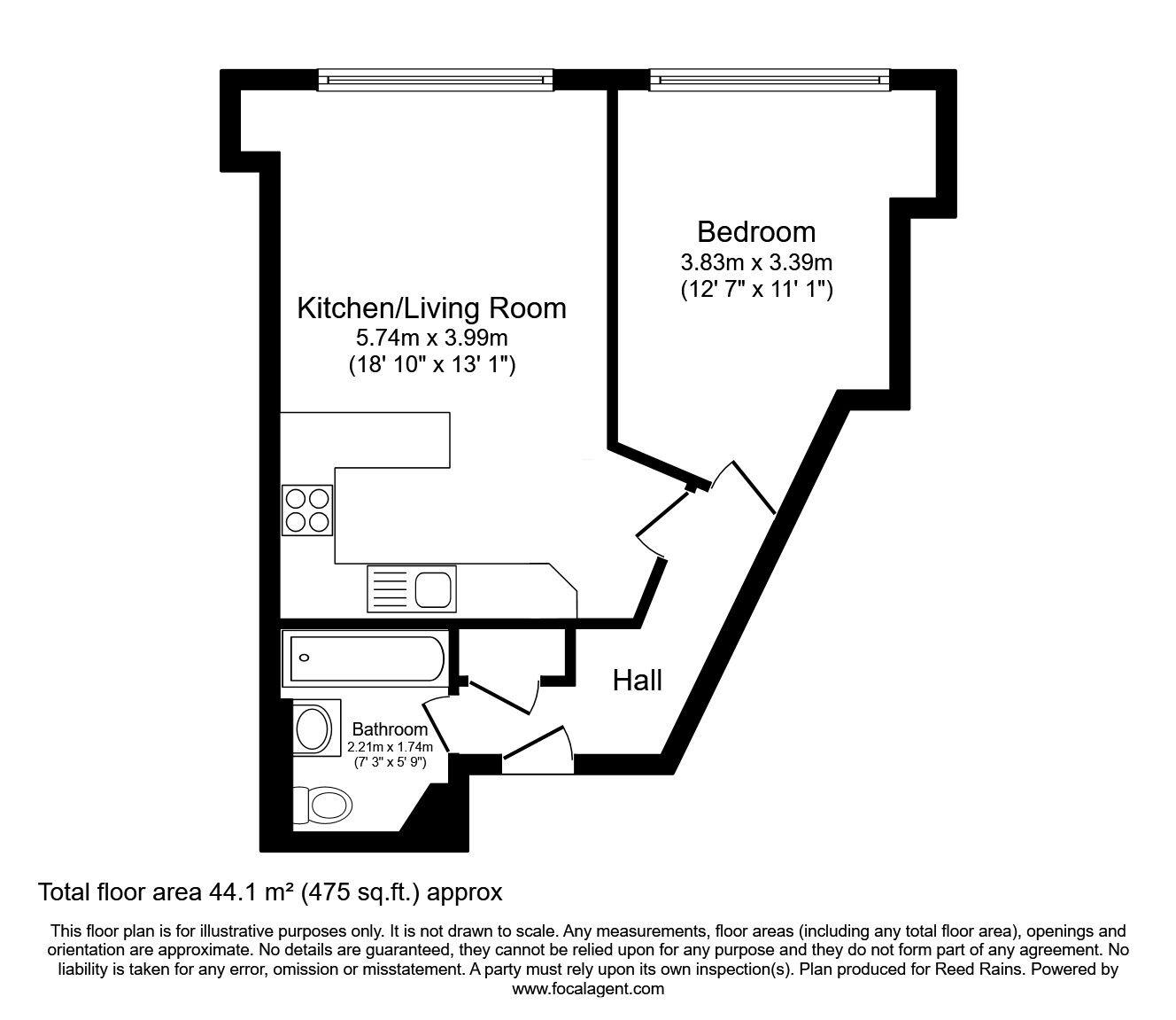 Floorplan of 1 bedroom  Flat to rent, Princess Street, Manchester, Greater Manchester, M1