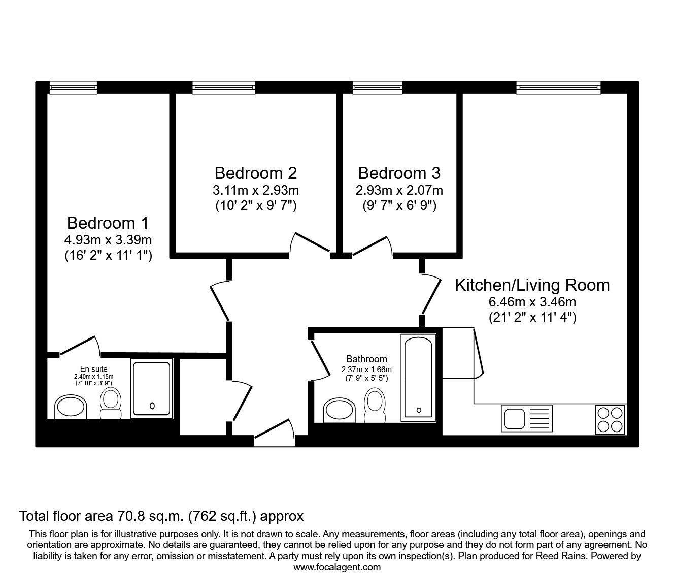 Floorplan of 3 bedroom Flat for sale, Chapel Street, Salford, M3