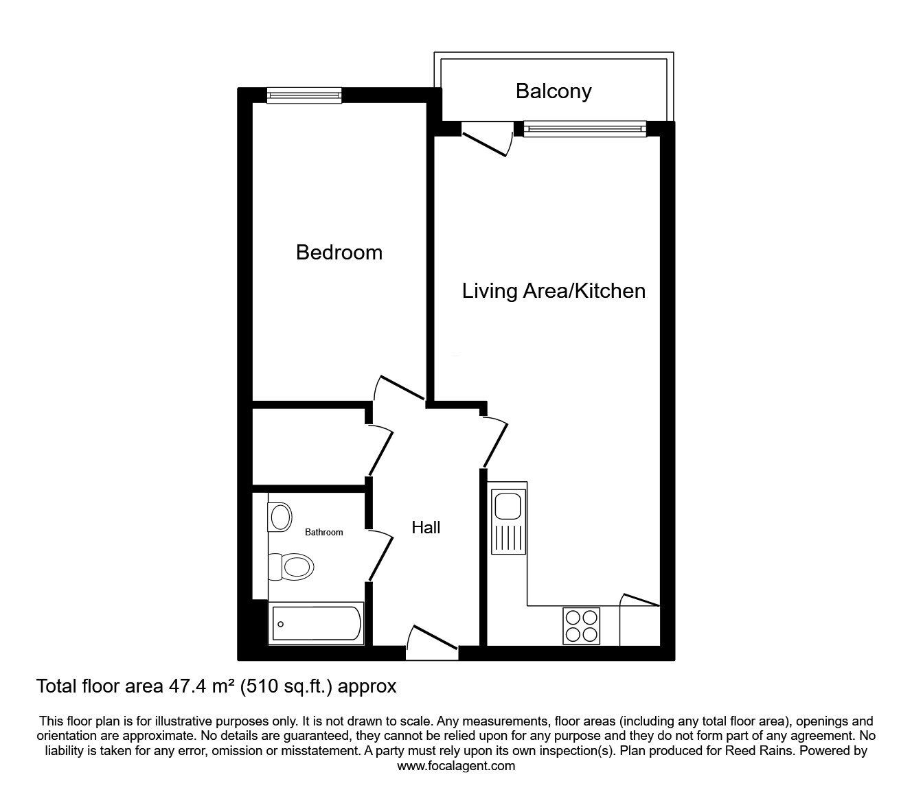 Floorplan of 1 bedroom  Flat for sale, Harrison Street, Manchester, M4
