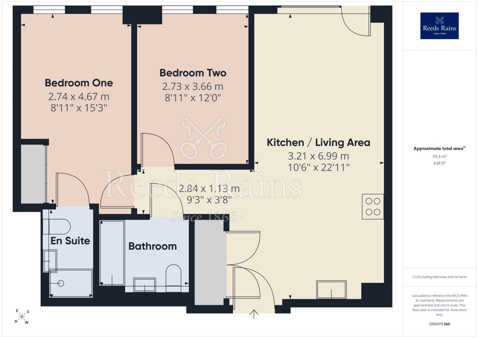 Floorplan of 2 bedroom Flat to rent, Stanley Street, Salford, Greater Manchester, M3