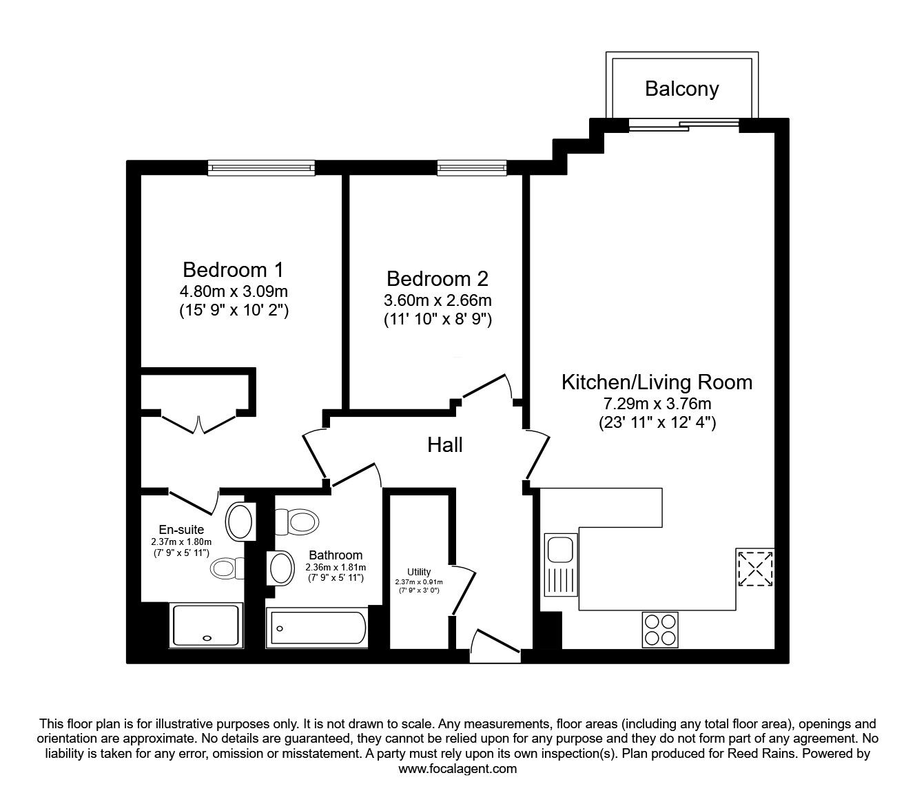 Floorplan of 2 bedroom Flat to rent, Whitworth Street West, Manchester, Greater Manchester, M1