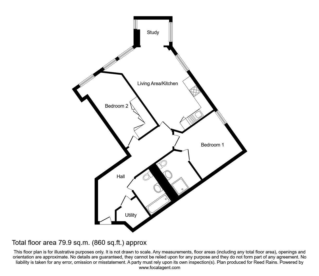 Floorplan of 2 bedroom  Flat for sale, Cotton Street, Manchester, M4