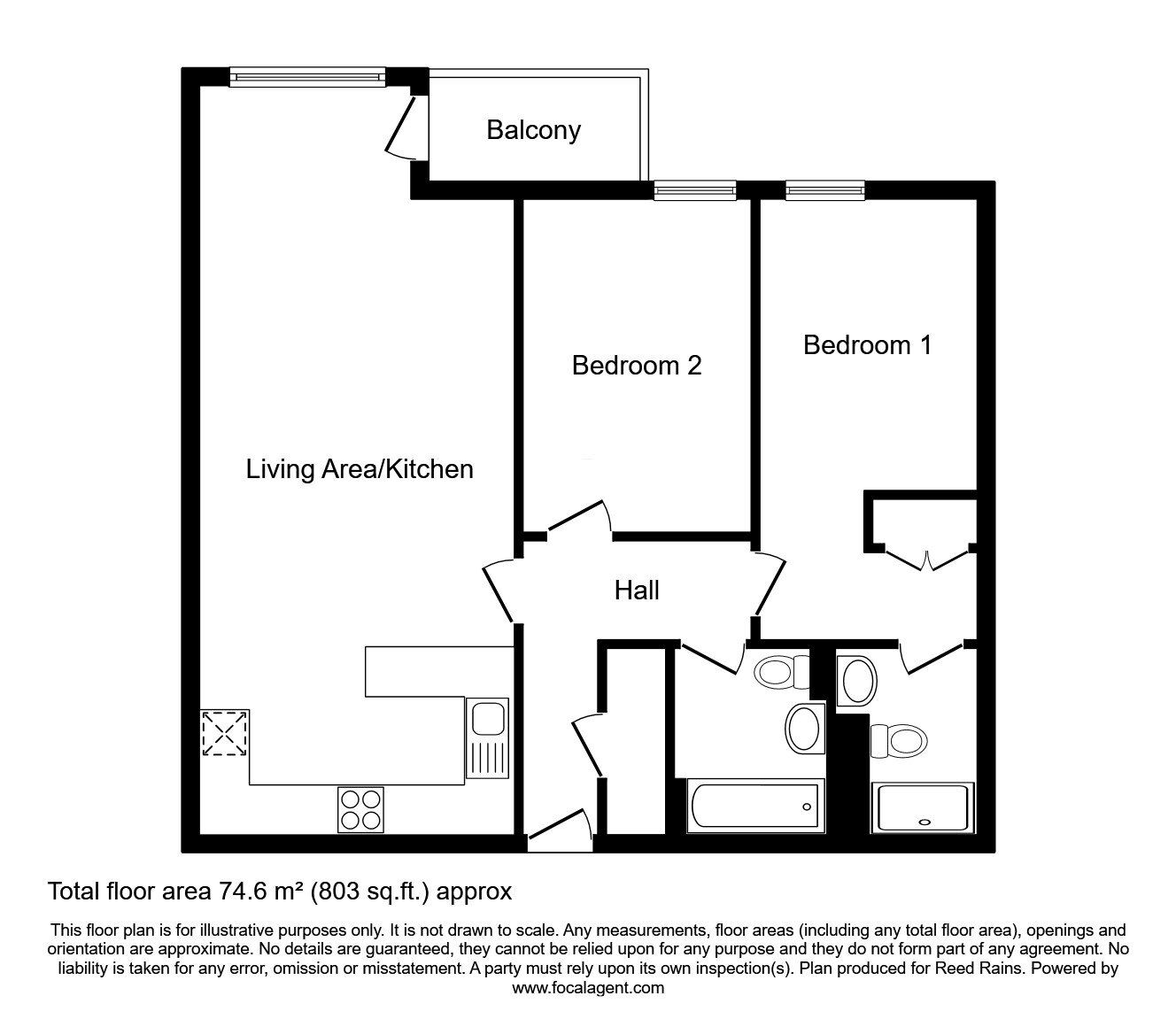 Floorplan of 2 bedroom  Flat for sale, Whitworth Street West, Manchester, M1
