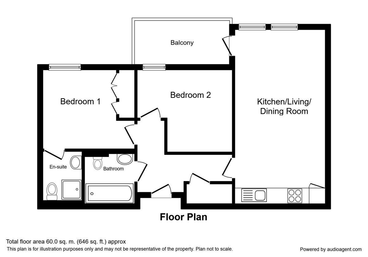 Floorplan of 2 bedroom  Flat for sale, Water Street, Manchester, M3