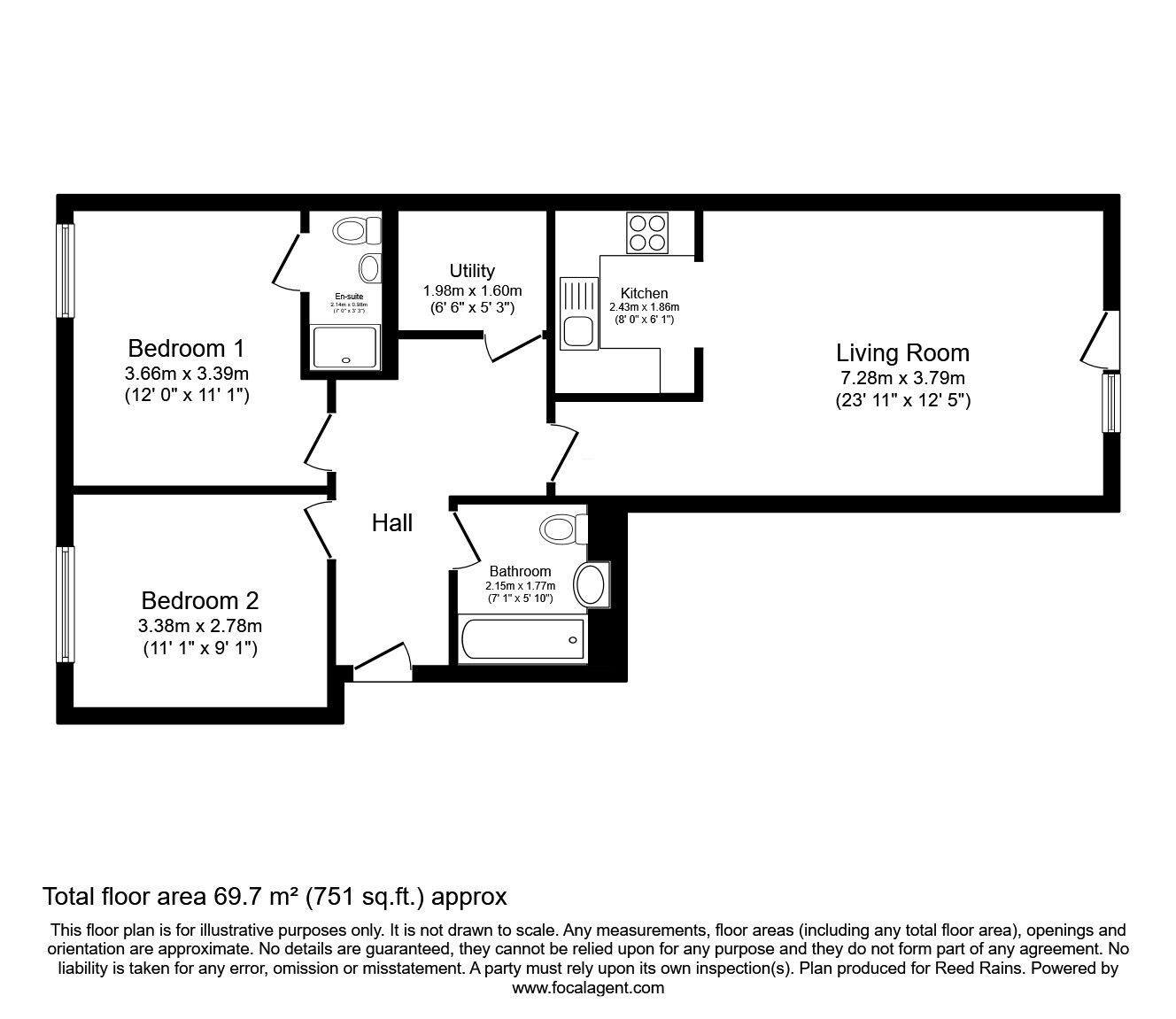 Floorplan of 2 bedroom  Flat to rent, Whitworth Street West, Manchester, Greater Manchester, M1