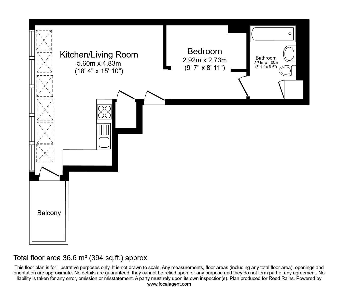 Floorplan of 1 bedroom  Flat to rent, Shudehill, Manchester, Greater Manchester, M4