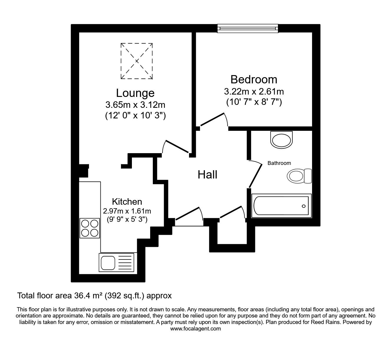Floorplan of 1 bedroom  Flat to rent, Whitworth Street, Manchester, Greater Manchester, M1