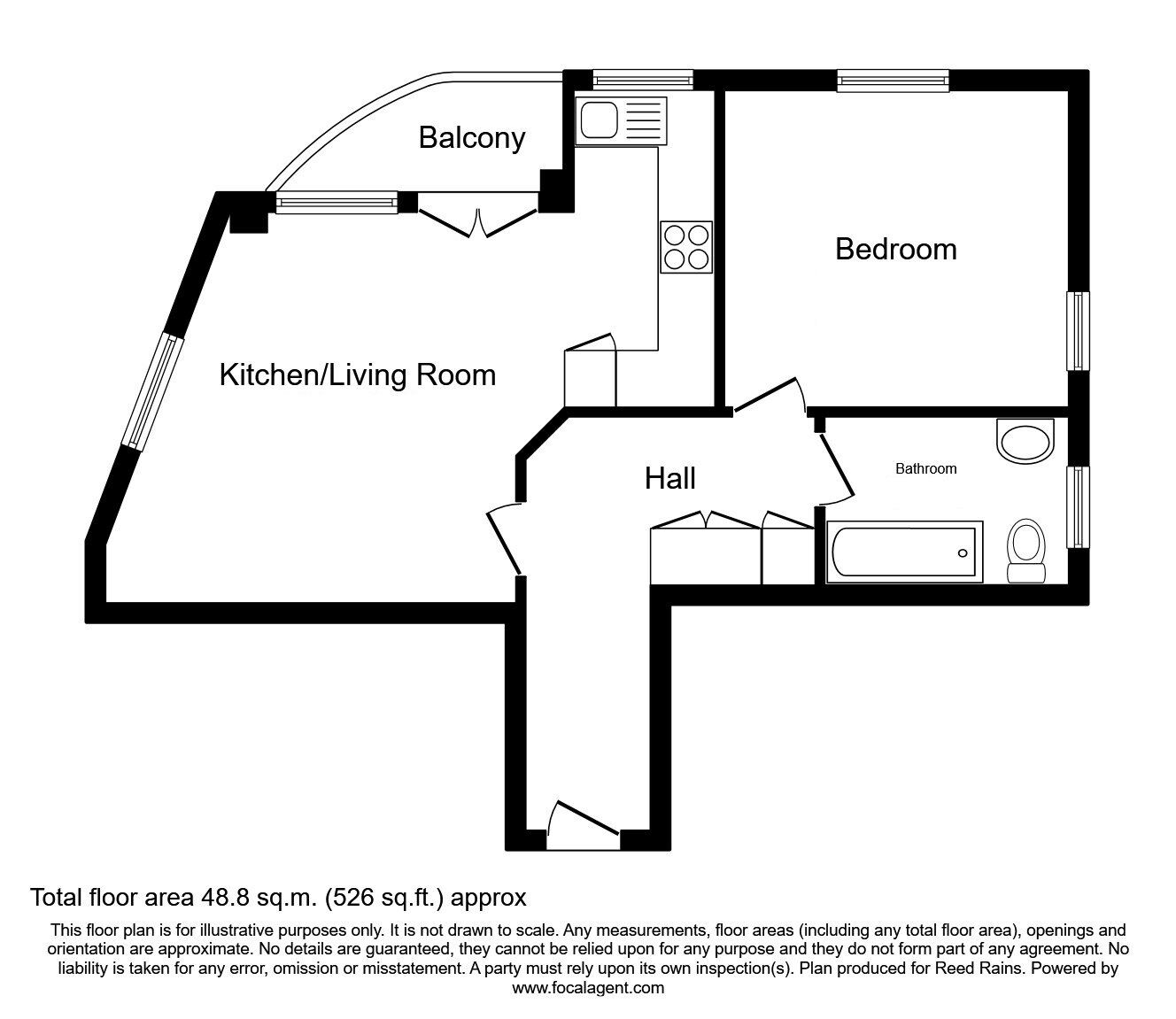 Floorplan of 1 bedroom  Flat for sale, Chapel Street, Salford, M3