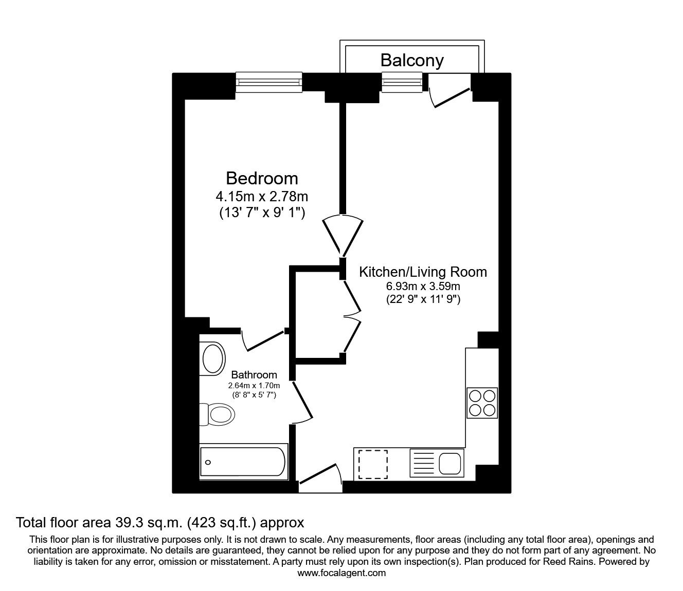 Floorplan of 1 bedroom  Flat to rent, Derwent Street, Salford, Greater Manchester, M5
