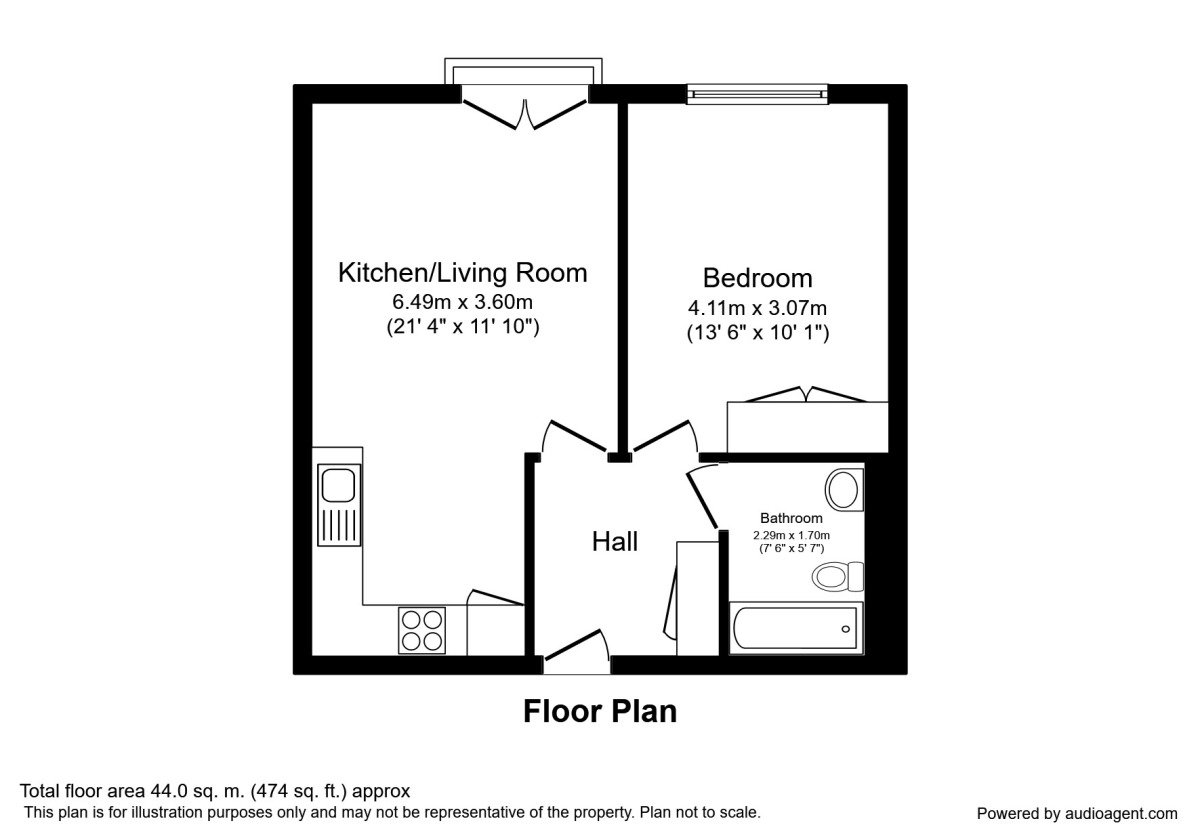 Floorplan of 1 bedroom  Flat for sale, Lower Chatham Street, Manchester, M1