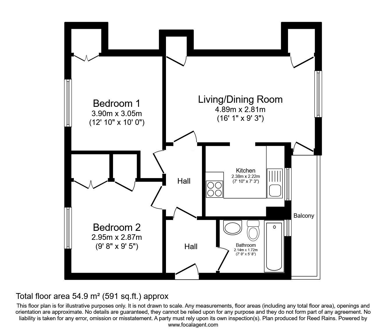 Floorplan of 2 bedroom  Flat for sale, Asgard Drive, Salford, M5