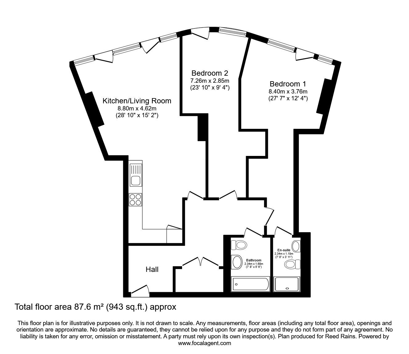 Floorplan of 2 bedroom  Flat to rent, Silvercroft Street, Manchester, Trafford, M15