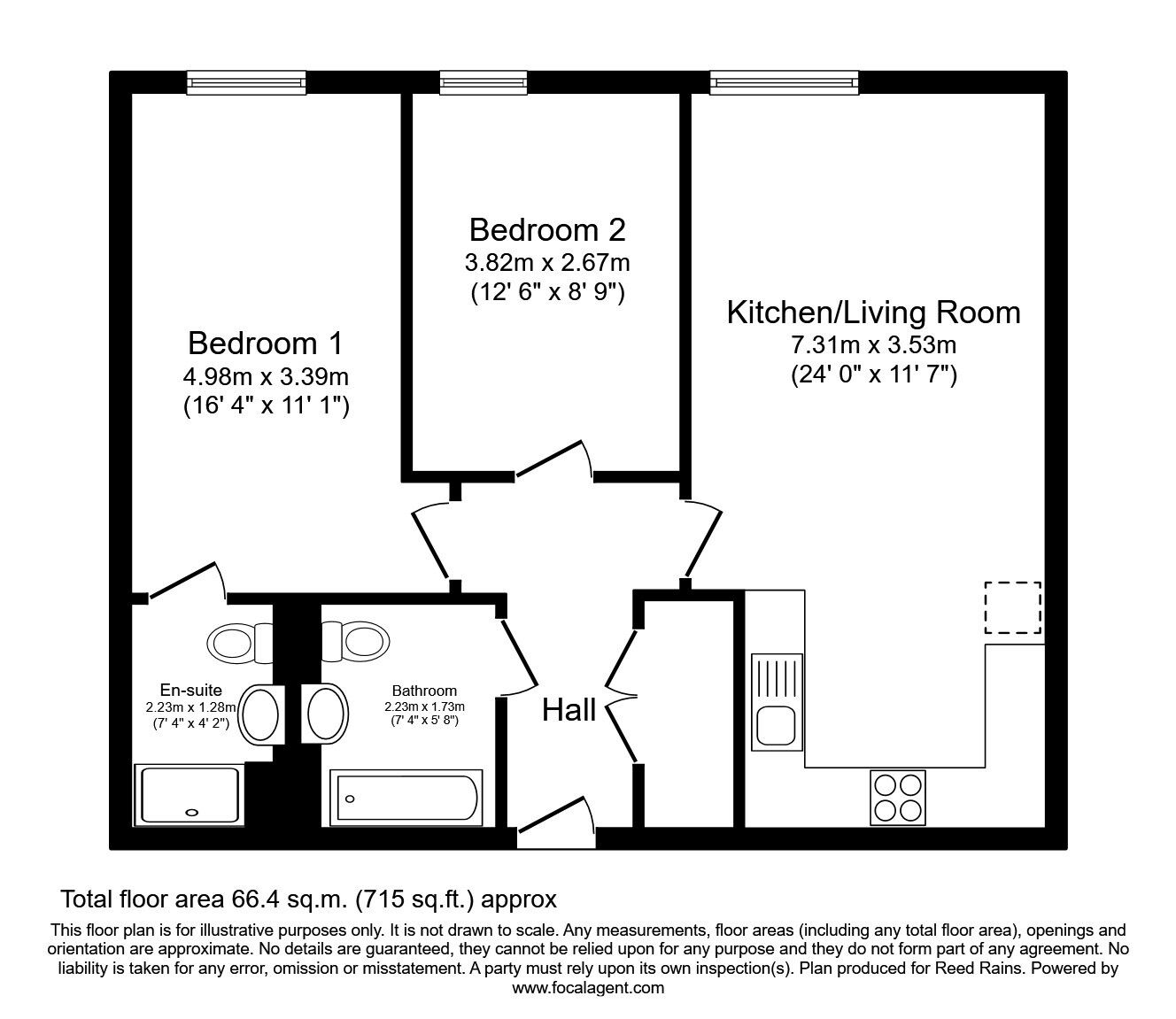 Floorplan of 2 bedroom  Flat to rent, Great Ancoats Street, Manchester, Greater Manchester, M4