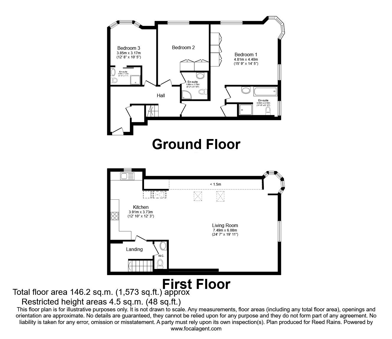 Floorplan of 3 bedroom  Flat for sale, King Street West, Manchester, M3