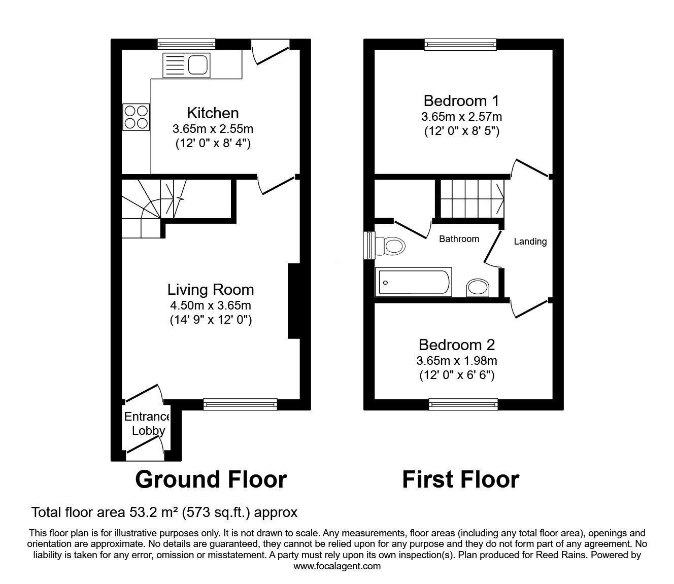 Floorplan of 2 bedroom Semi Detached House for sale, Carville Road, Manchester, M9