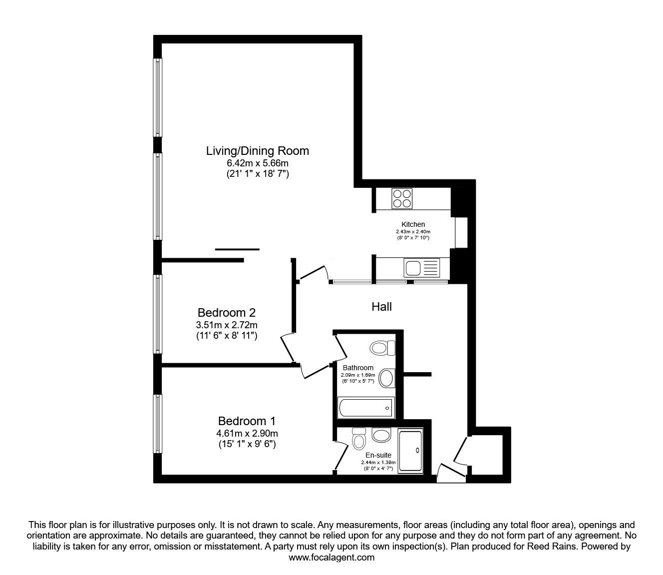 Floorplan of 2 bedroom  Flat to rent, Church Street, Manchester, Greater Manchester, M4