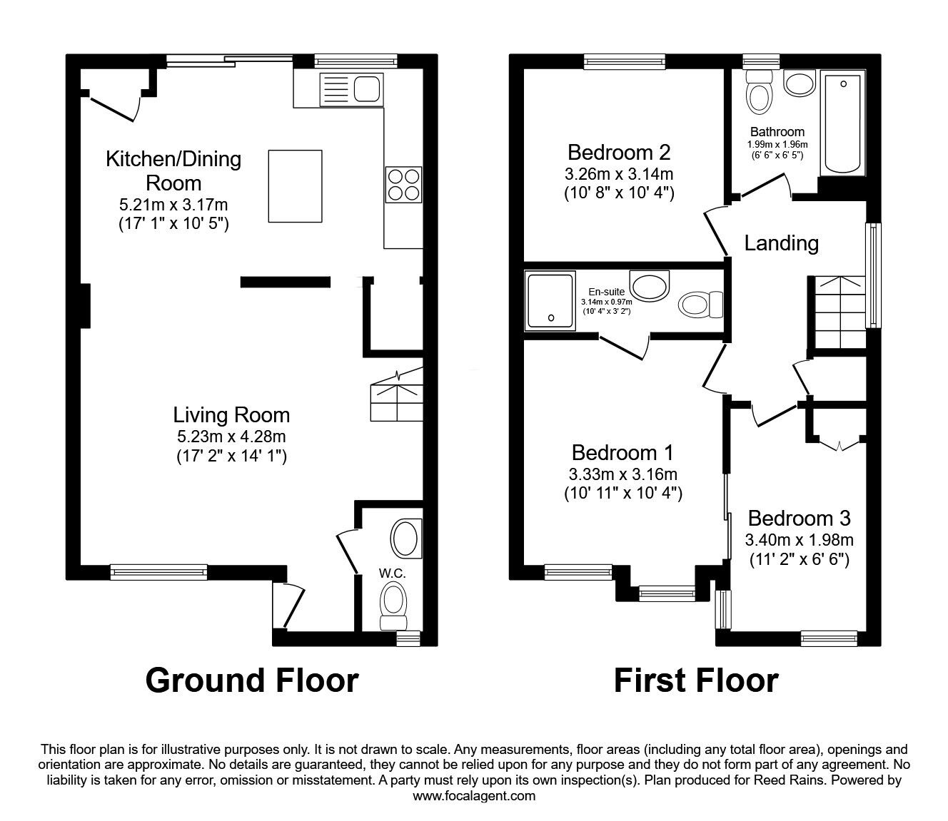 Floorplan of 3 bedroom End Terrace House to rent, Paxton Place, Manchester, Greater Manchester, M11