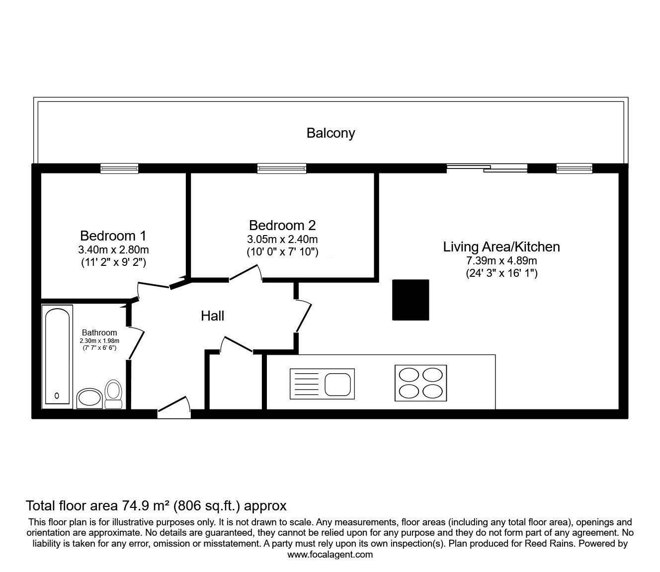 Floorplan of 2 bedroom  Flat for sale, Taylorson Street South, Salford, M5