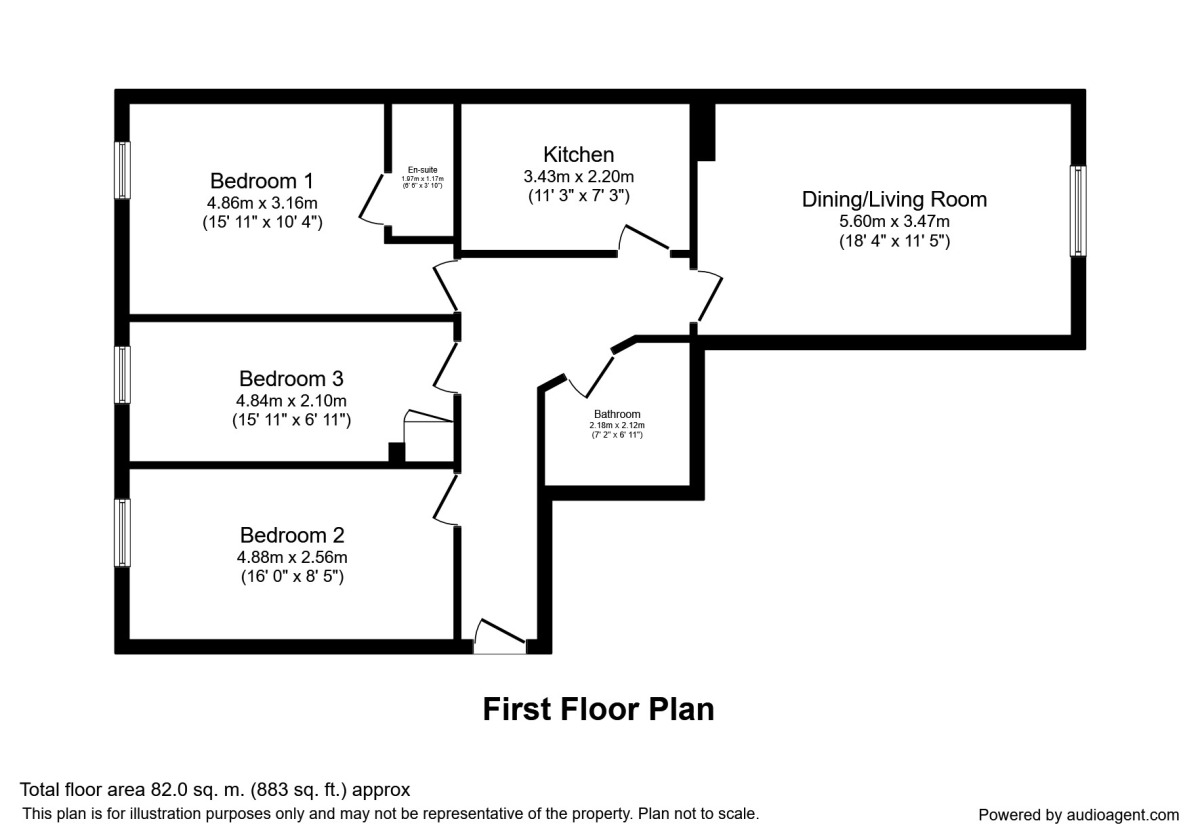 Floorplan of 3 bedroom  Flat to rent, Bombay Street, Manchester, Greater Manchester, M1
