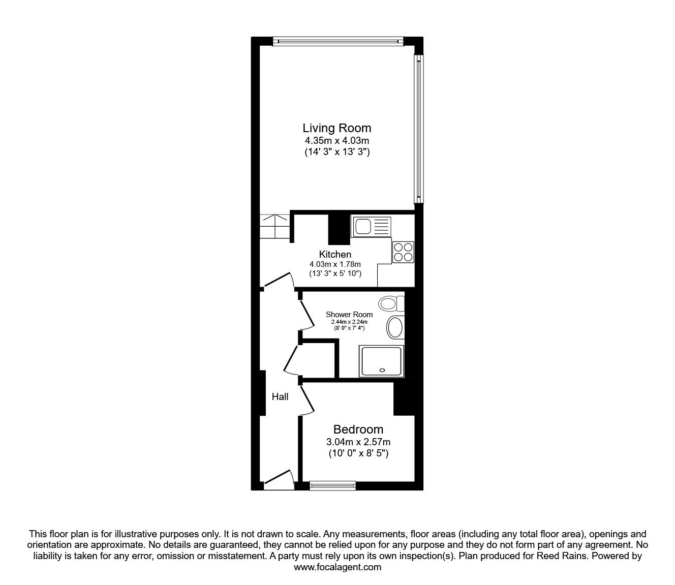 Floorplan of 1 bedroom Flat to rent, Princess Street, Manchester, Greater Manchester, M1