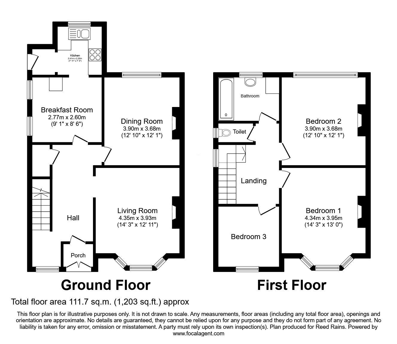 Floorplan of 3 bedroom Semi Detached House for sale, Crescent Road, Manchester, M8