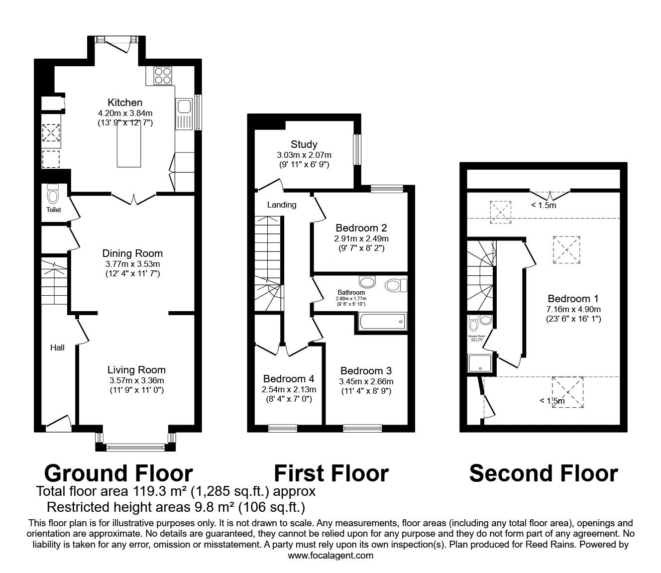 Floorplan of 4 bedroom Semi Detached House to rent, St. Marys Road, Manchester, Greater Manchester, M40