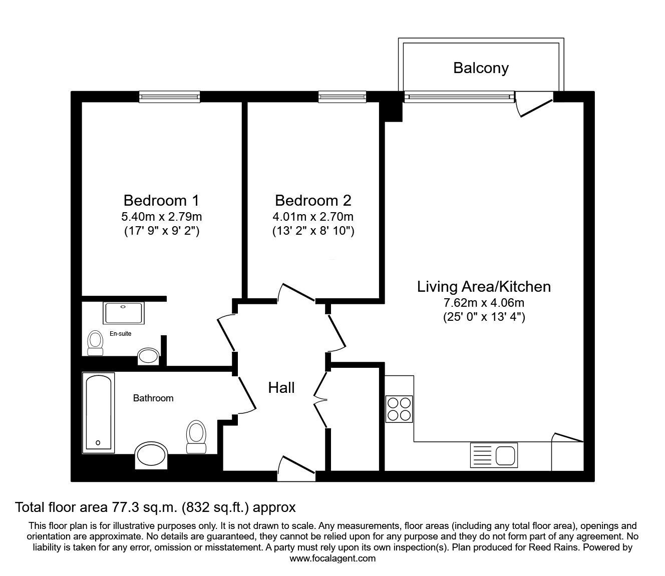 Floorplan of 2 bedroom  Flat for sale, Isaac Way, Manchester, M4