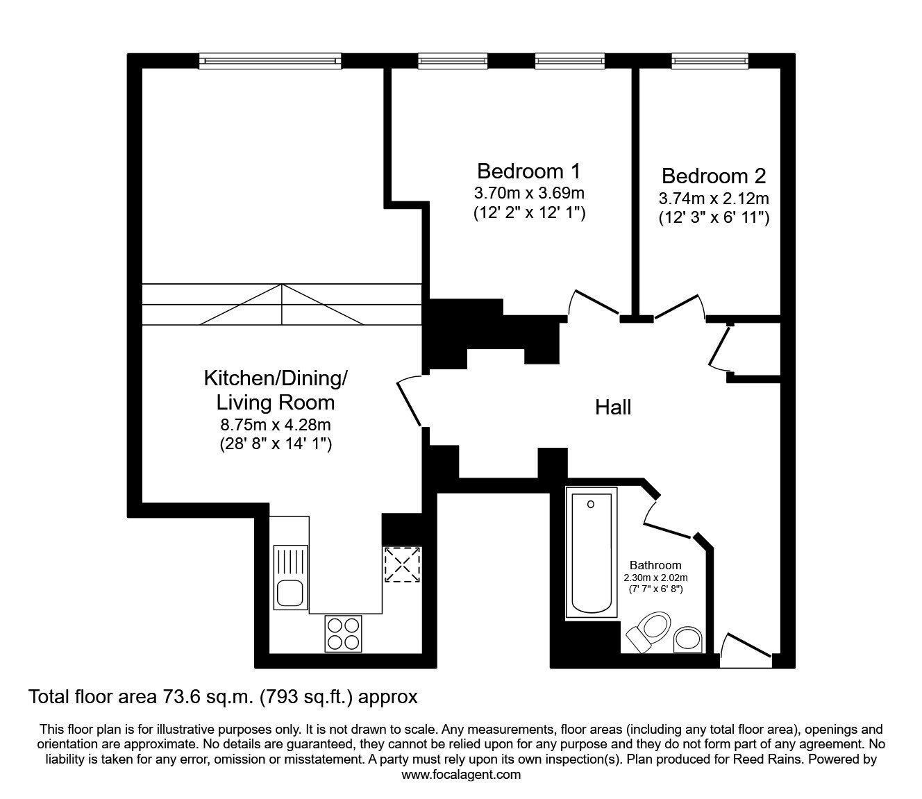 Floorplan of 2 bedroom  Flat to rent, Whitworth Street, Manchester, Greater Manchester, M1